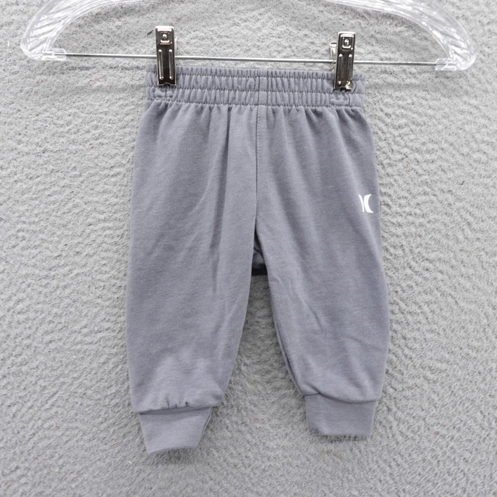 Hurley Baby Joggers Grey Elastic Waist Ribbed Cuff Athletic Pants 6 Months NEW